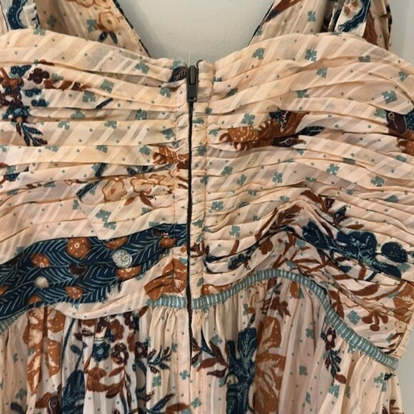 Ulla Johnson Brown and Orange Ruffled Tiered Maxi Dress - Picture 10 of 10